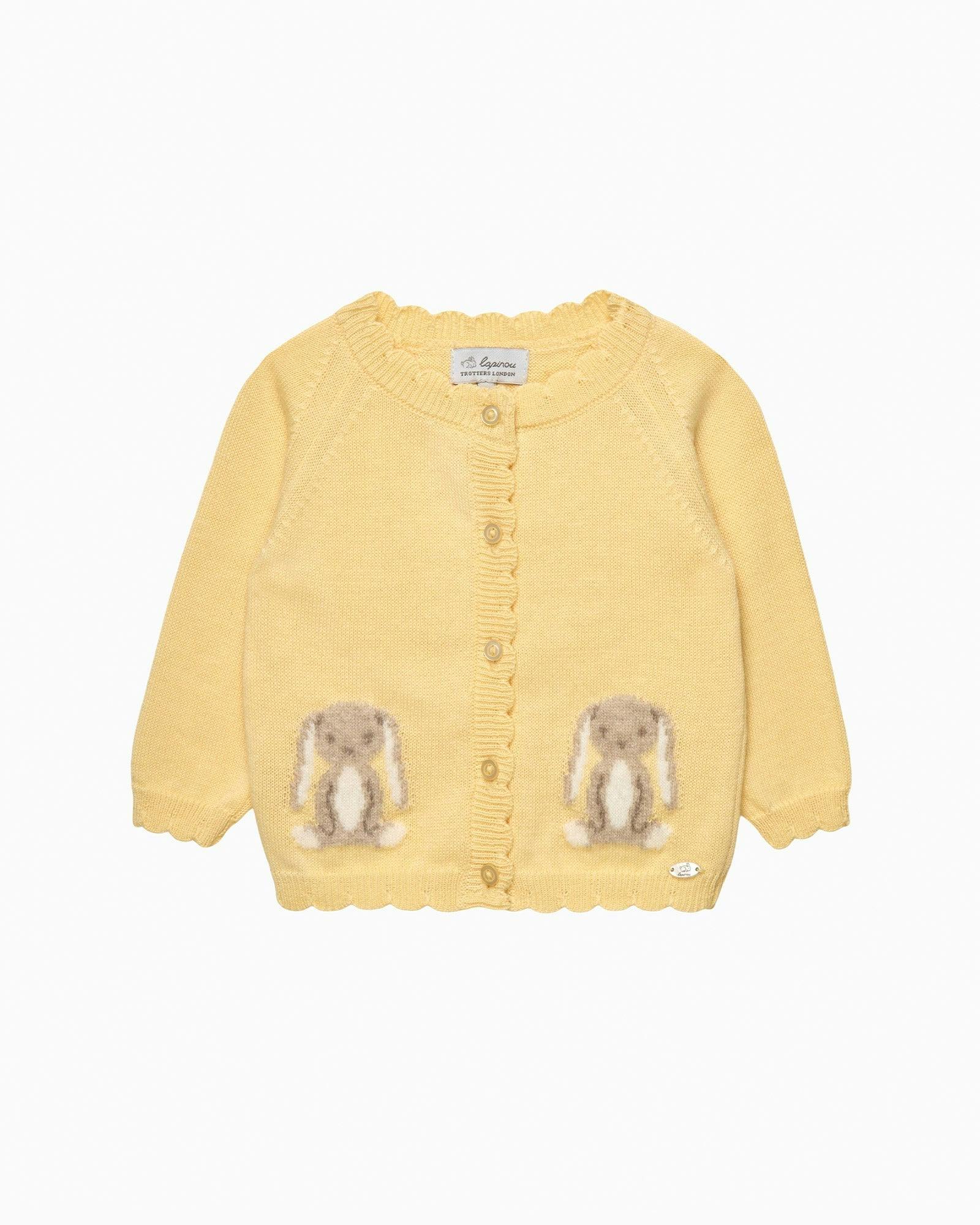Baby Bunny Cardigan in Lemon