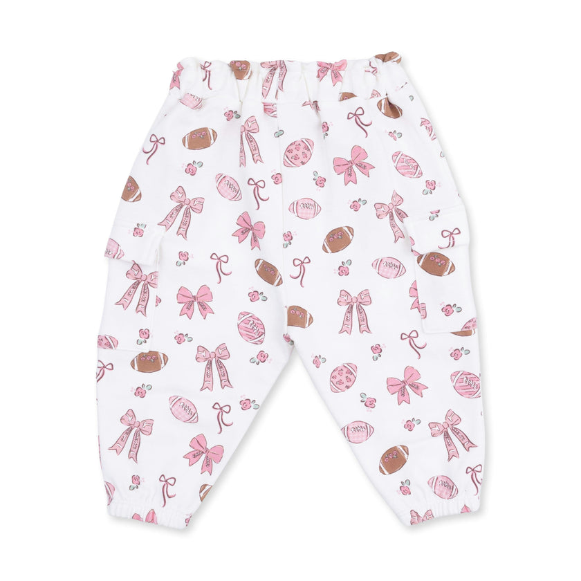 Footballs and Bows - Ruffle Sweatshirt and Fashion Cargo Pants