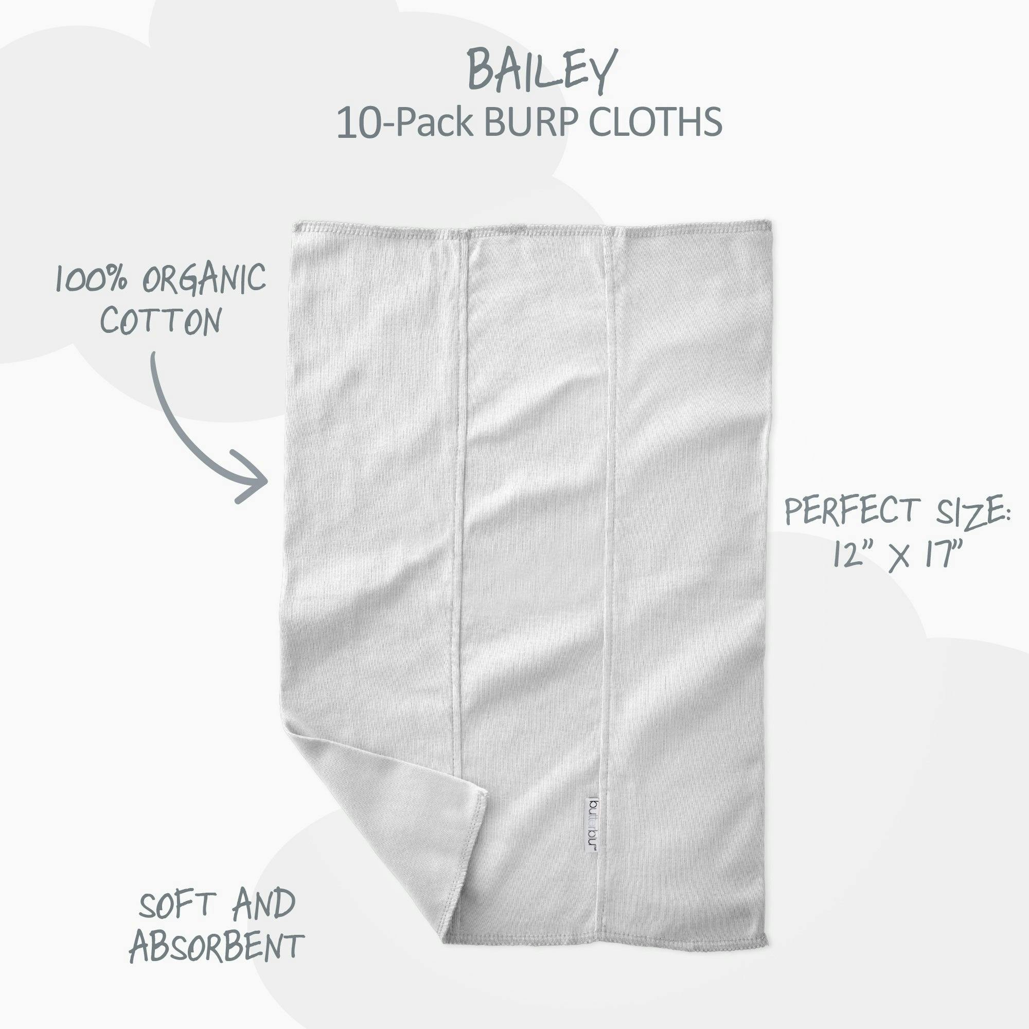 Butterblu BAILEY 10-Pack Burp Cloths