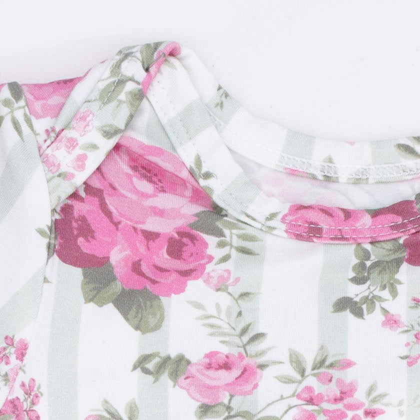 Cabbage Rose Stripe - Knotted Gown