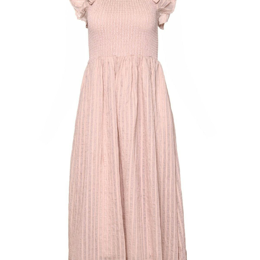 Hattie Dress in Pink Stripes