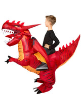 Kids' Ride on Red Dragon Light Up Inflatable Costume
