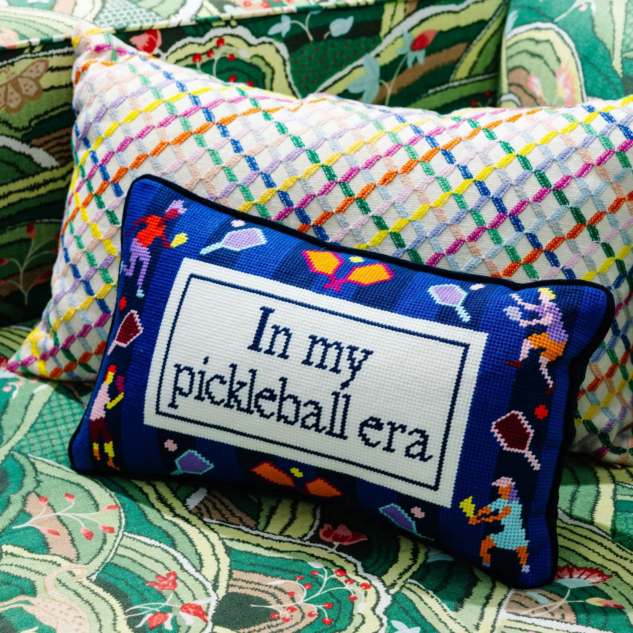 Furbish Studio Pickleball Era Needlepoint Pillow