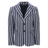 Navy Striped Peak Lapel Blazer