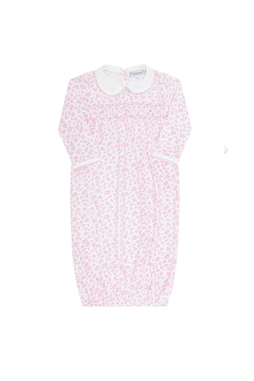 Pink Cheetah Print Smocked Gown