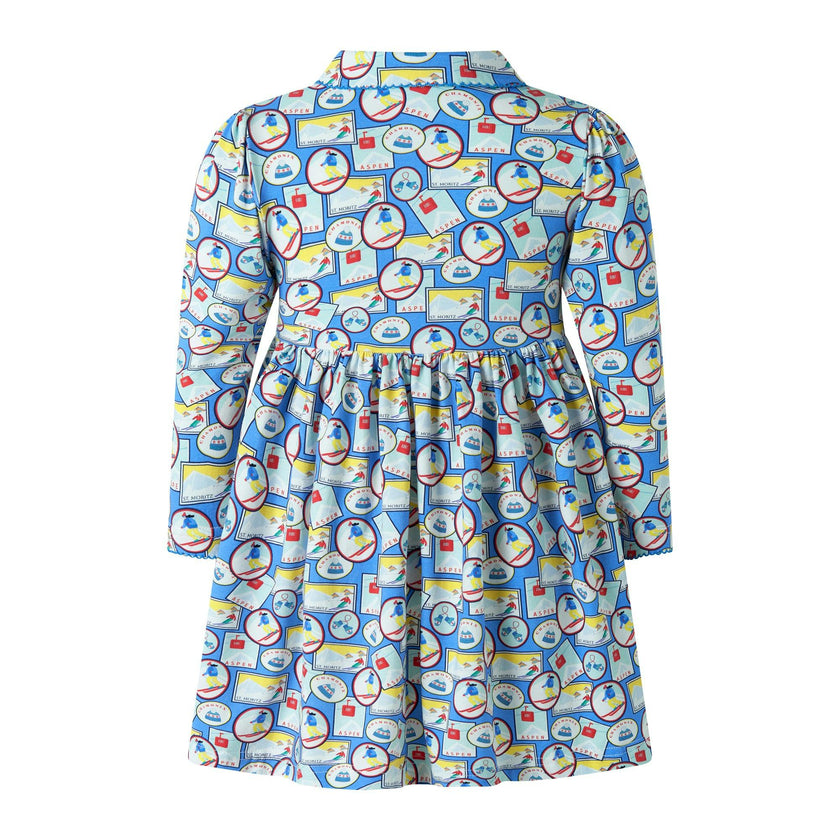 Travel Print Jersey Dress