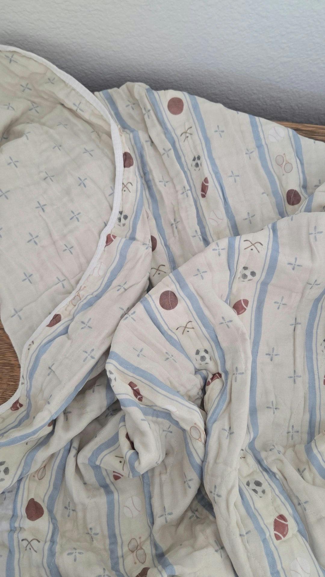 Vintage Sports QUILTED 6 Layer Gauze Blanket