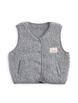 children's merino wool vest - stone grey