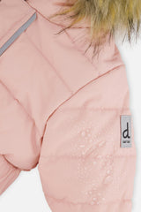 Baby Original One Piece Puffy Snowsuit With Removable Mittens And Boots Pale Dusty Pink