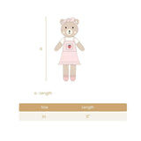 Emma the bear with strawberry Pink & natural - 11"
