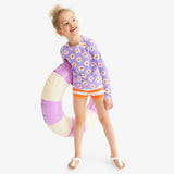 Clearance kids long sleeve swim top in daisies