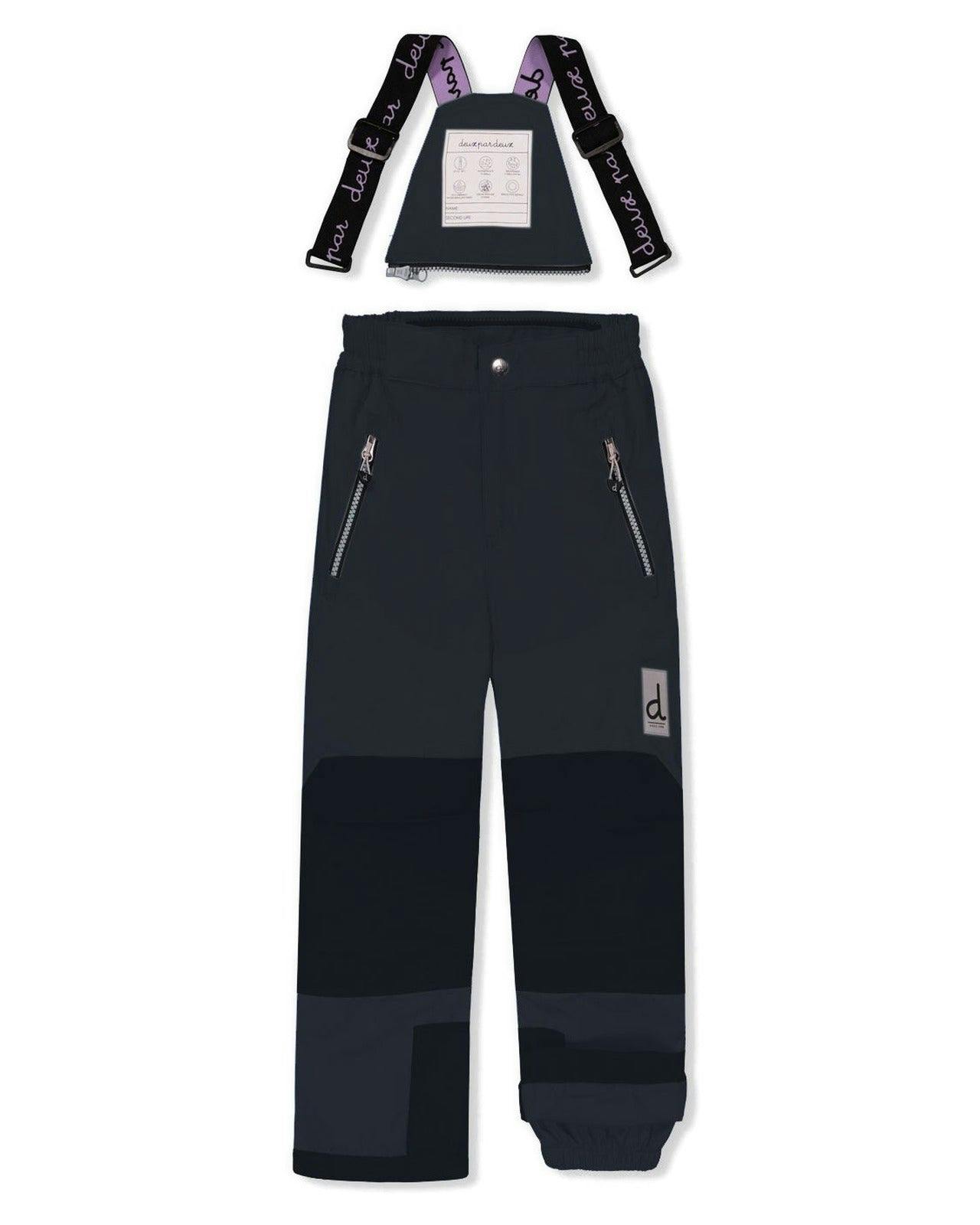 Two Piece Play Snowsuit Pink Mountain Print With Black Pants