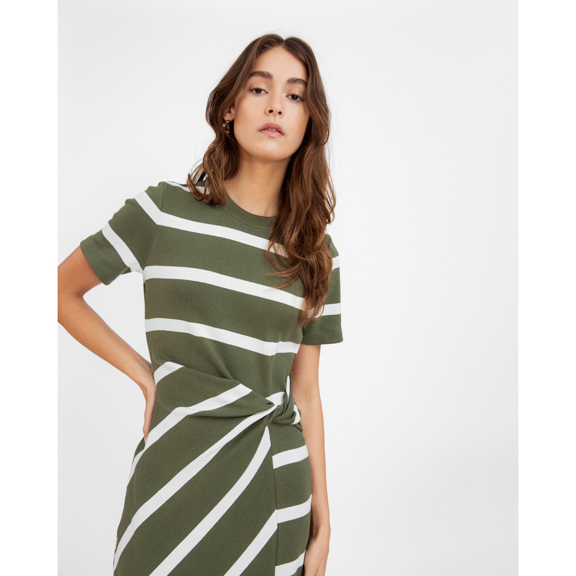 Women's Short Sleeve Striped Cody Dress, Green