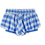 Girls Athletic Short | Blue Gingham