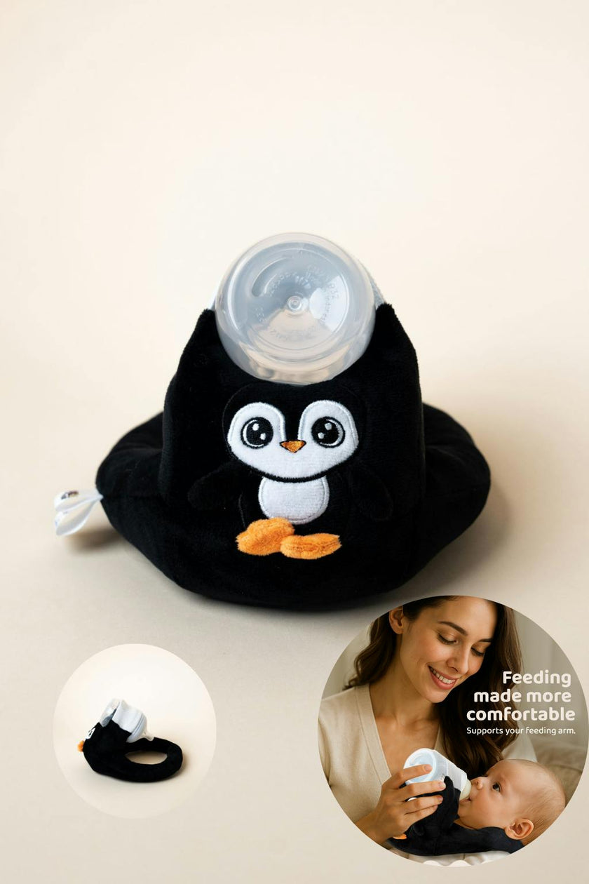 Baby Bottle Pillow Holder For Parents - Penguin