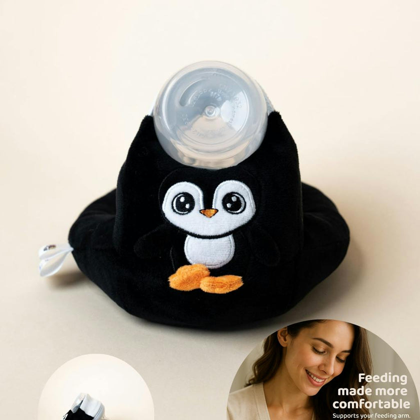 Baby Bottle Pillow Holder For Parents - Penguin