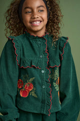 VEGETABLES MICROCORDUROY EMBROIDERY SHIRT GREEN