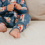 Bamboo Convertible Zip-Up Footie Pajama - Santa Claus