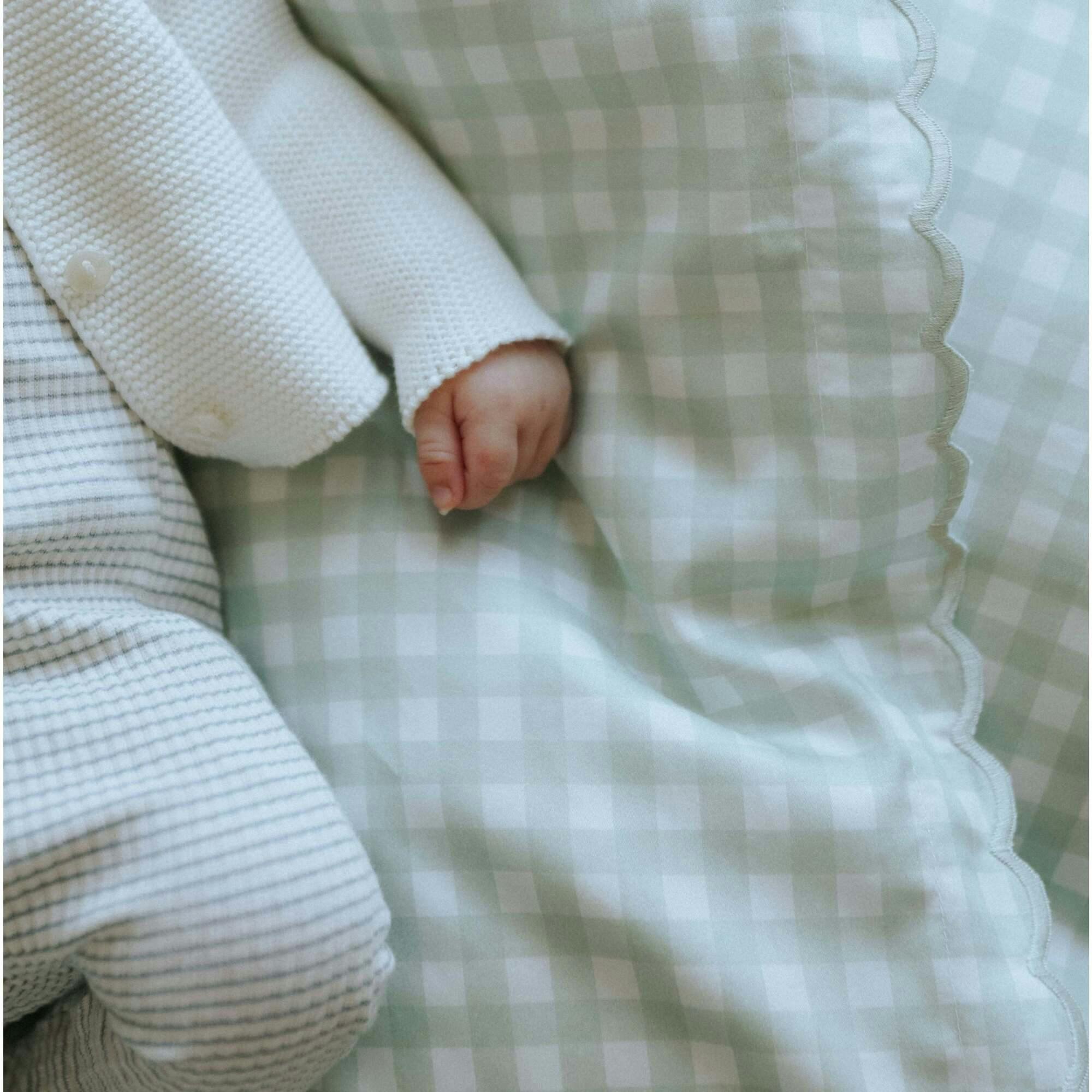 Picnic Gingham Baby Duvet Set - Green