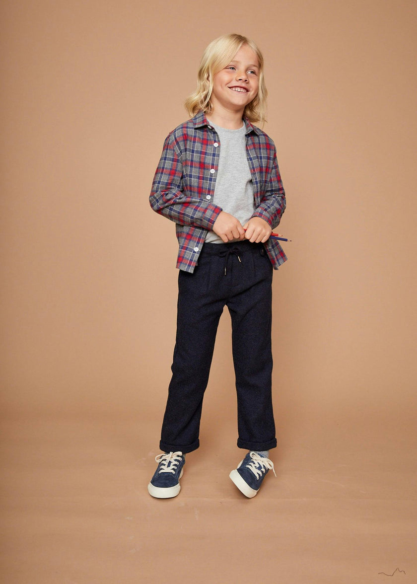 The Navy Red Checked Flannel Shirt