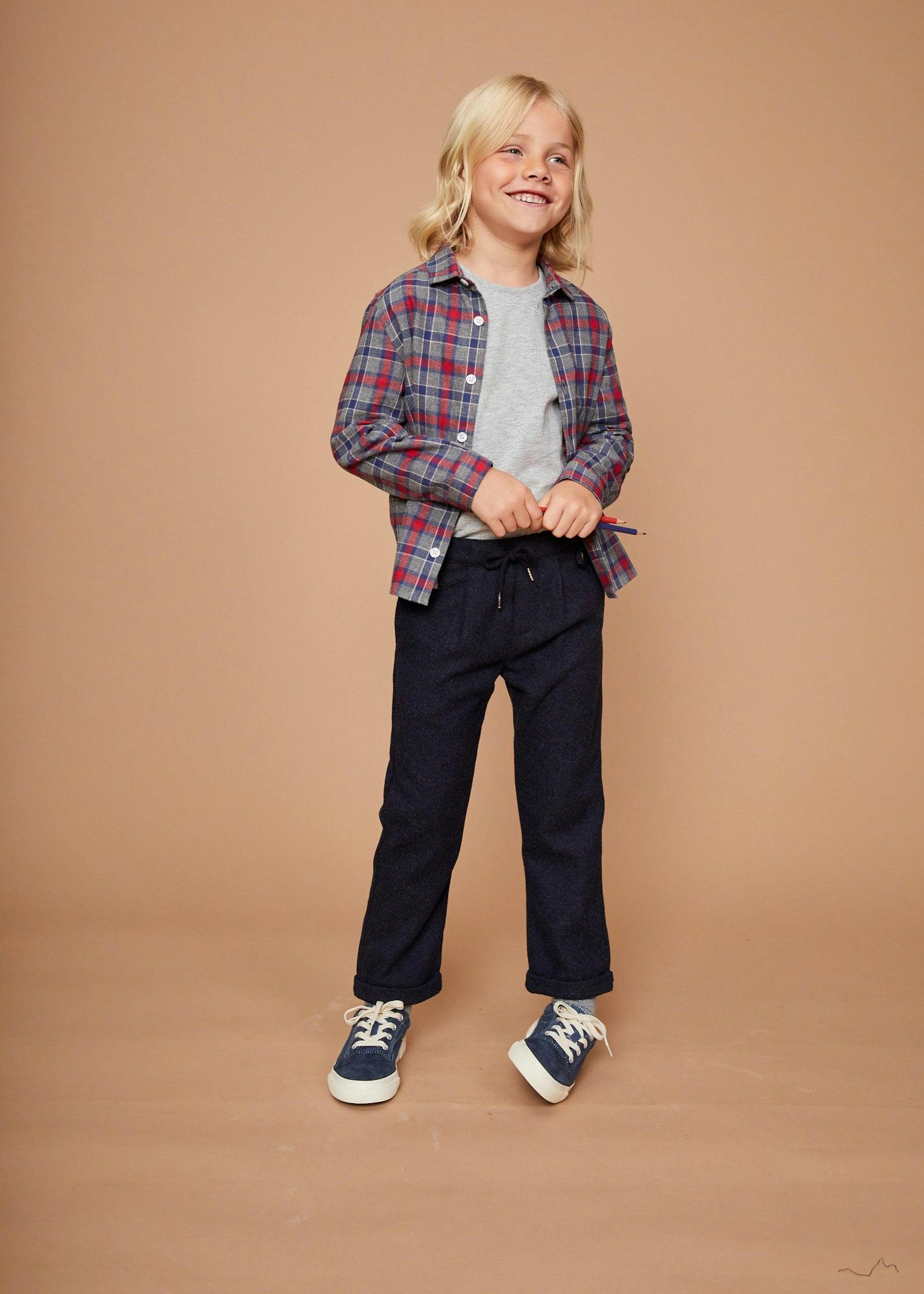 The Navy Red Checked Flannel Shirt