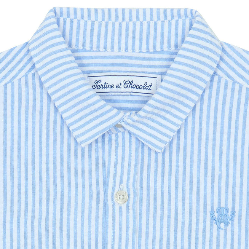 TARTINE ET CHOCOLAT Azure Stripes Collared Shirt