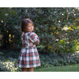Long Sleeve Ruffle Dress in Holiday Plaid - 26