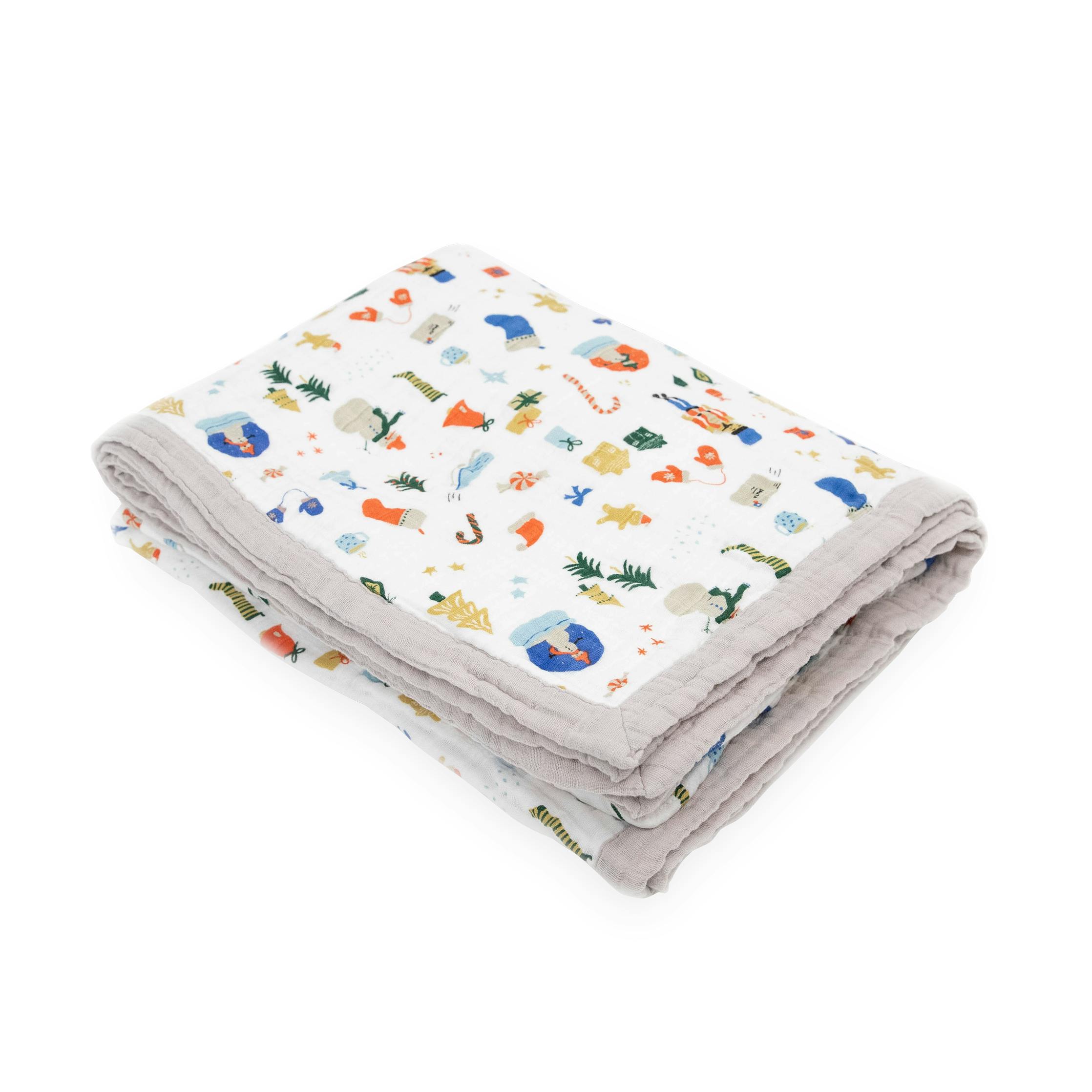 Cotton Muslin Quilted Throw - Christmas Time