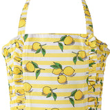 Lemon Stripe Ruched Swimsuit