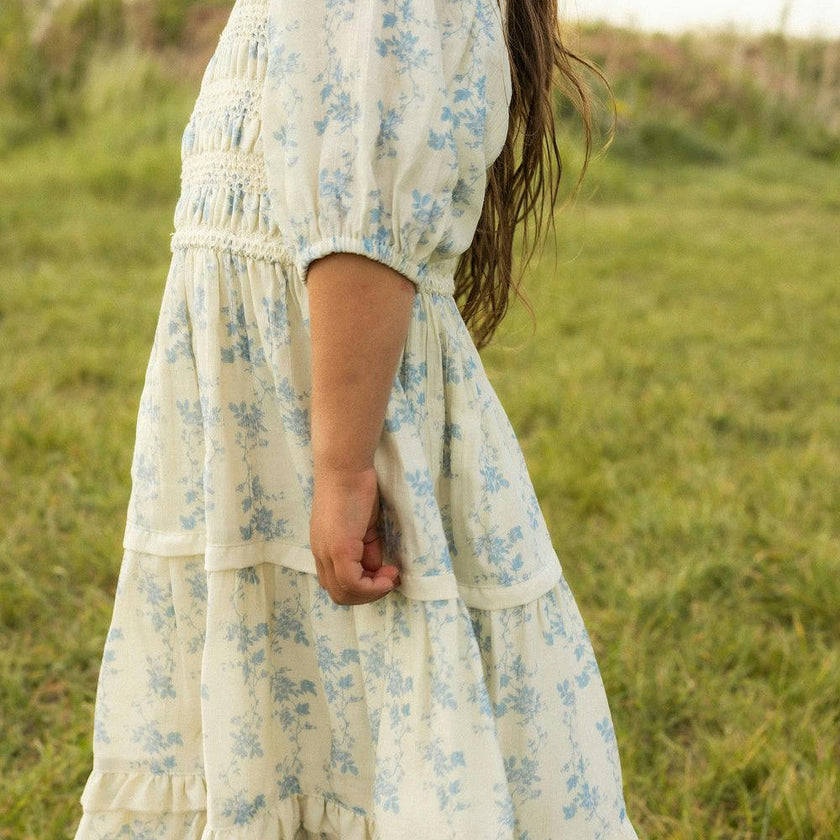 Mini Roselyn Dress in Ivory Porcelain Fleur