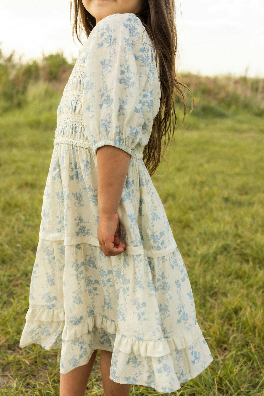 Mini Roselyn Dress in Ivory Porcelain Fleur