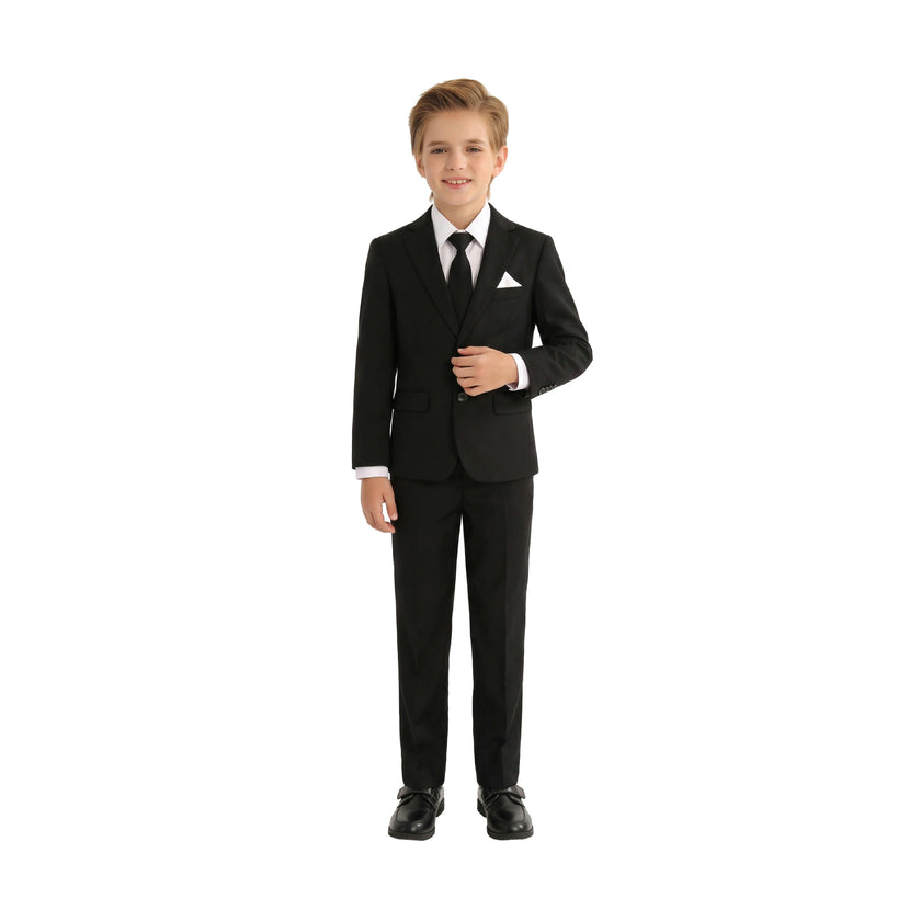 Black Suit with White Accents