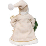 18-Inch  Kringles Cream Santa with Gift and Wreath
