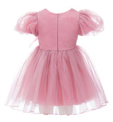 Pink Raspberry Bow Organza Dress