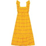 Women's Eva Ruffle Embroidered Sundress, Yellow