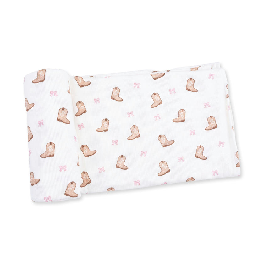 Mini Cowgirl Boots - Swaddle Blanket