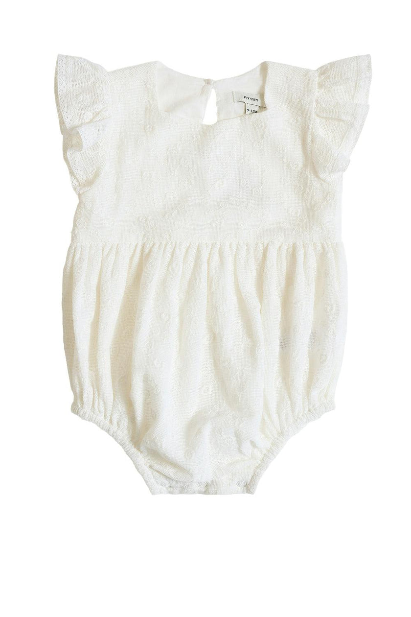 Baby Alaina Romper in Ivory