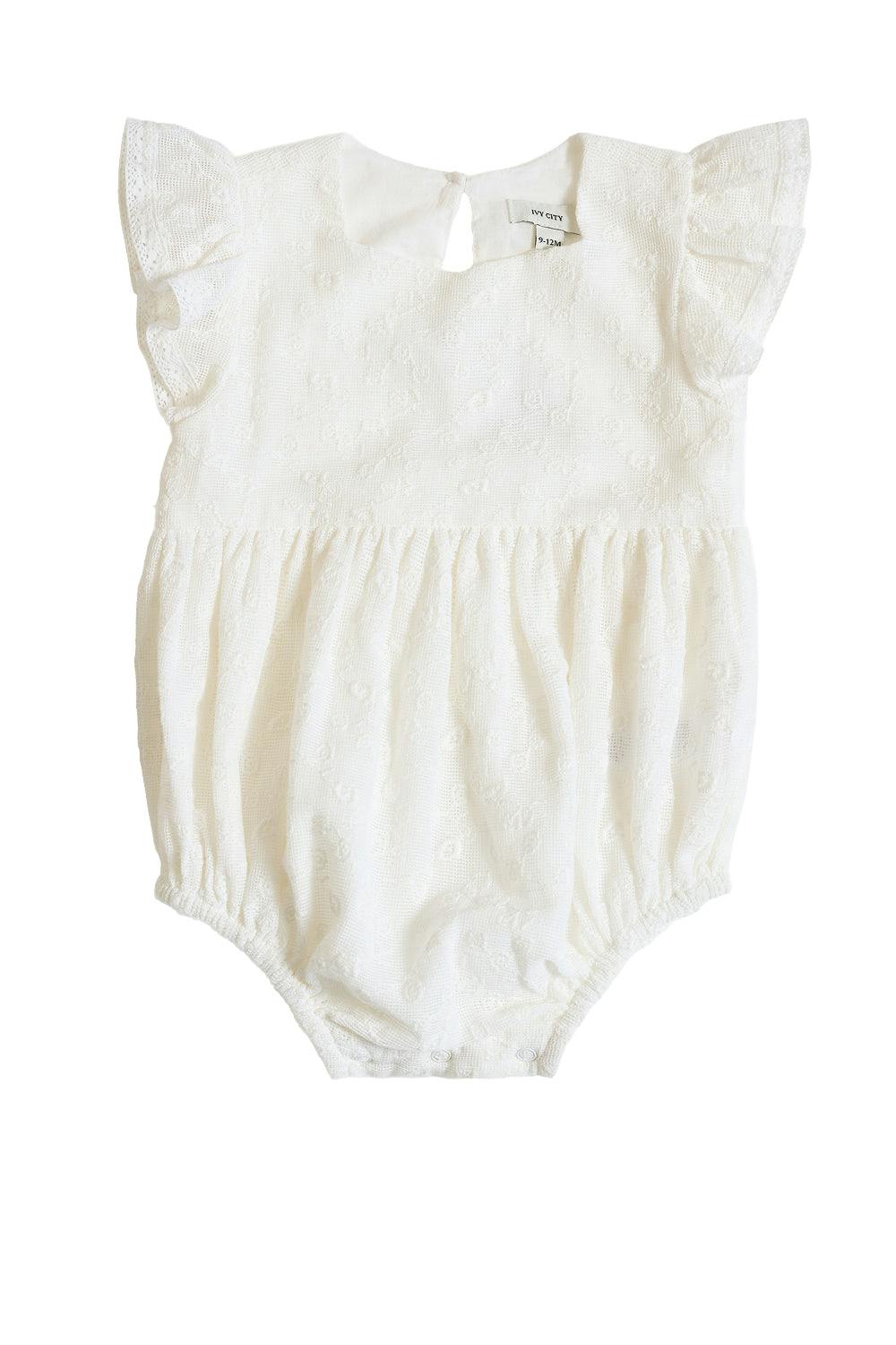 Baby Alaina Romper in Ivory