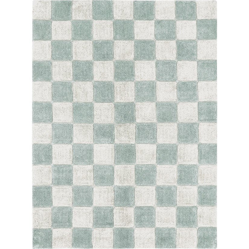 Kitchen Tiles Checkerboard Pattern Washable Rug