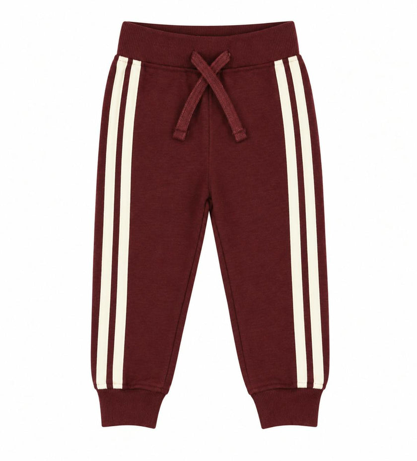 Kids Taping French Terry Jogger - Burgundy