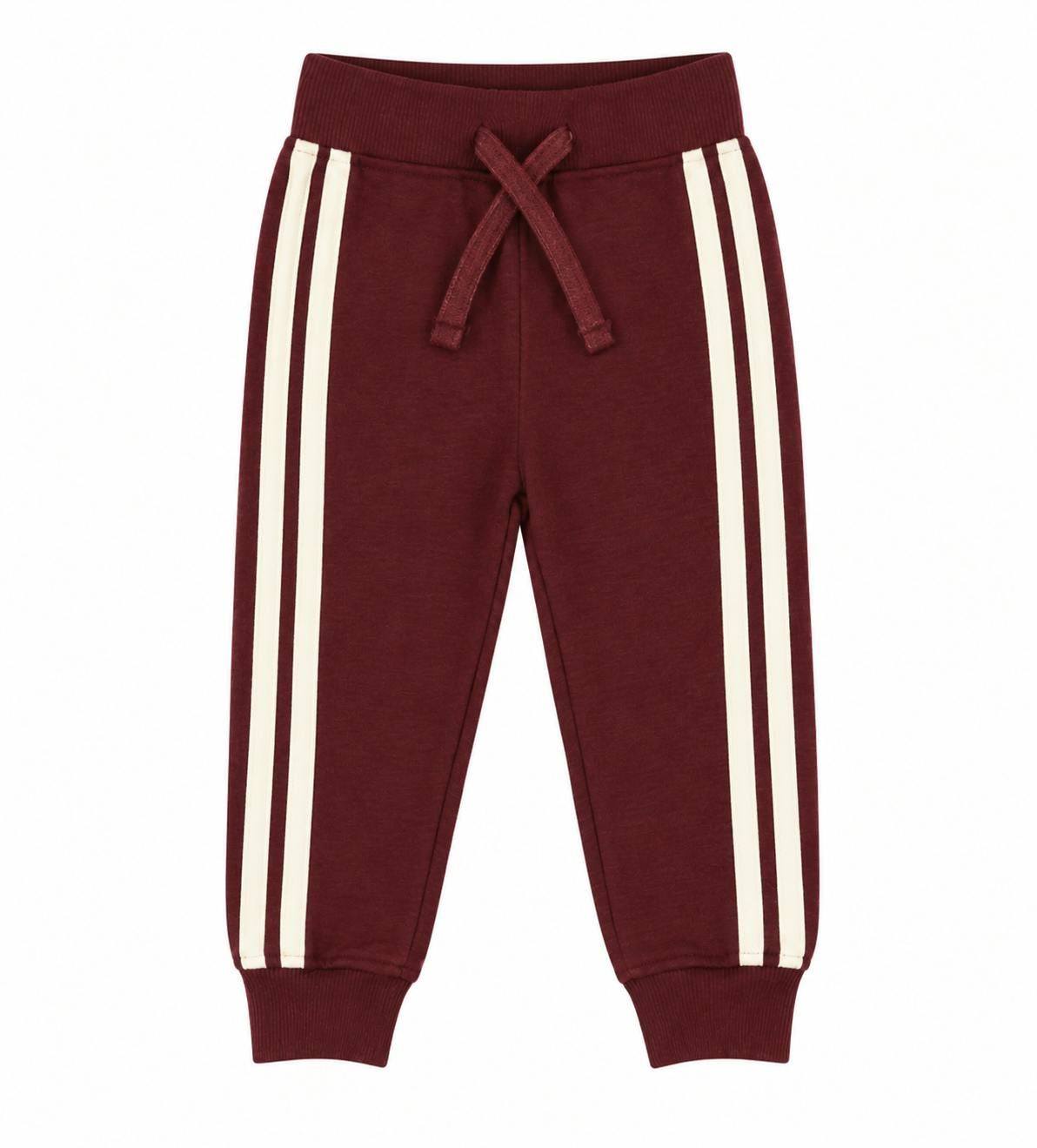 Kids Taping French Terry Jogger - Burgundy