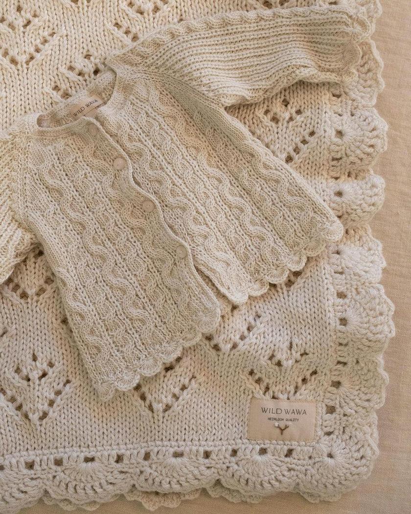 Royal Alpaca Knit Cardigan in Cream