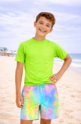 Zuma Boys Neon Lime Short Sleeve Rashguard