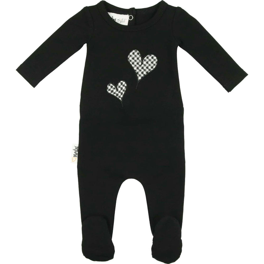 Gingham Hearts Footie