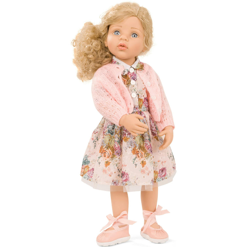 Gotz Happy Kidz Greta  19.5" Posable Doll with Full Garments & Accessories - Long Blonde Hair to Wash & Style with Beautiful Stone Grey Blue Eyes