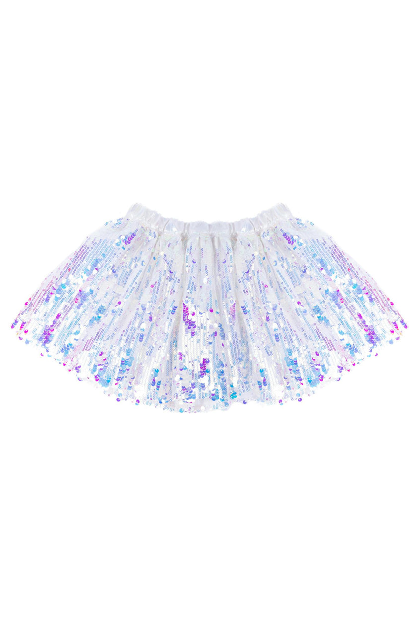 Sequins Skirt with Satin Waistband