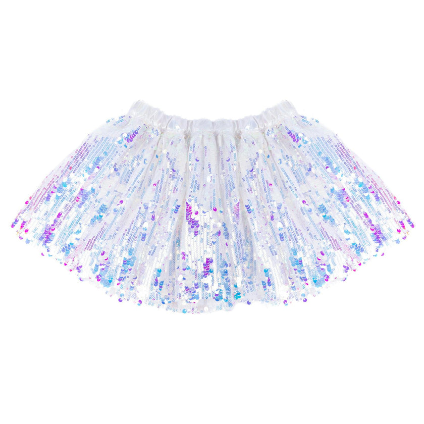 Sequins Skirt with Satin Waistband