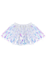 Sequins Skirt with Satin Waistband