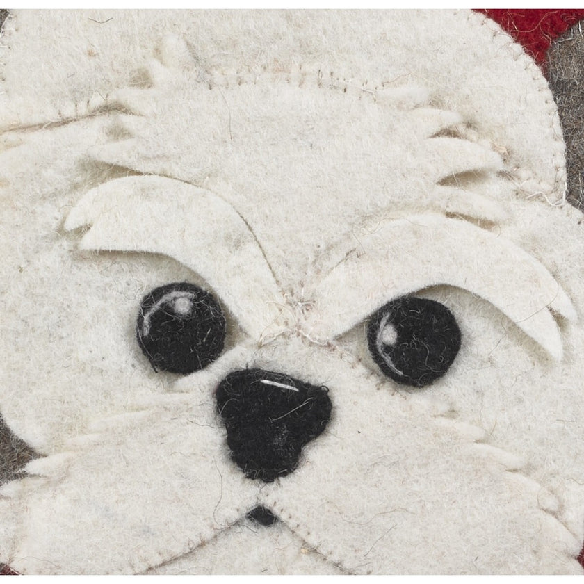 Hand Felted Wool Christmas Pillow - in Box - 20"