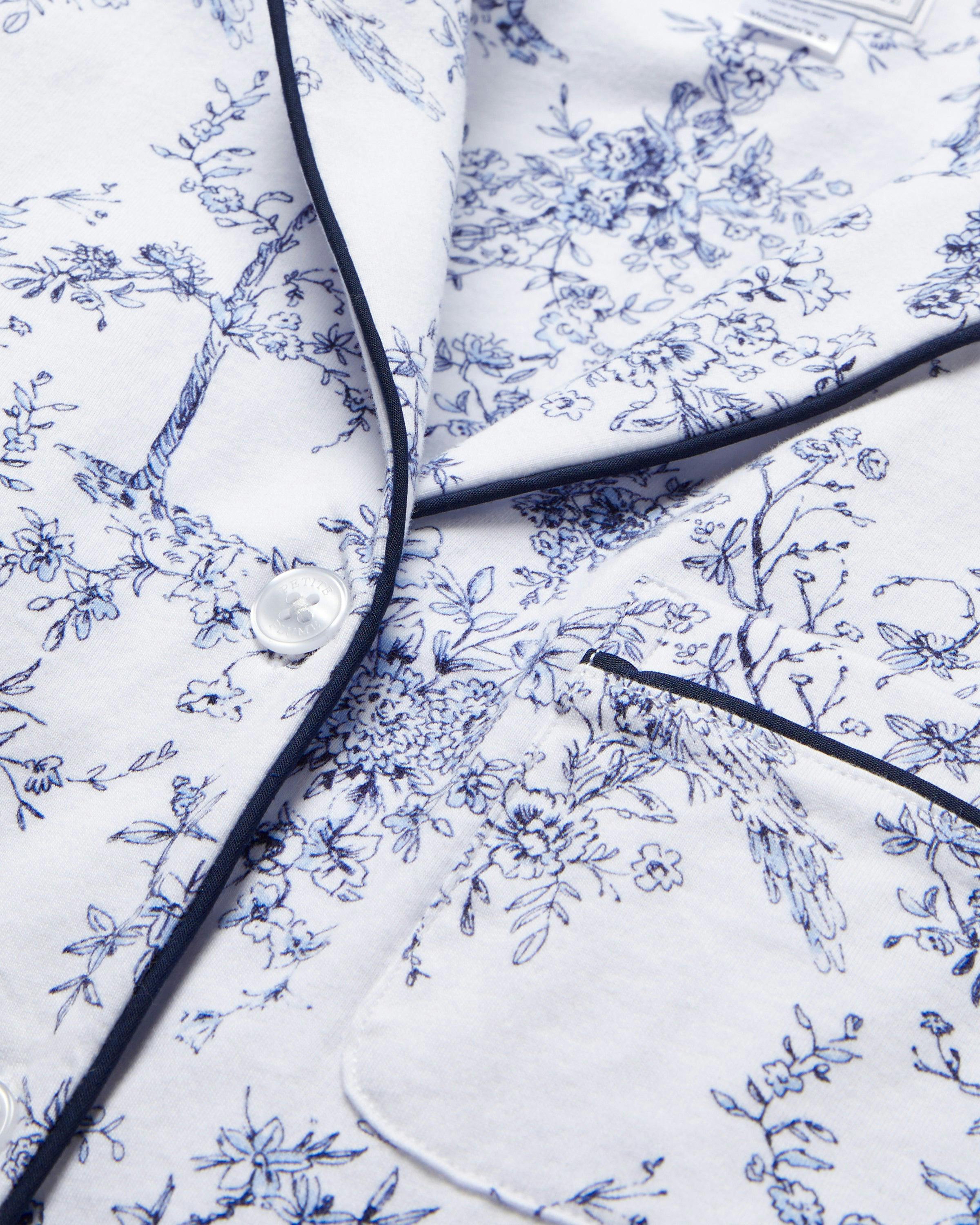 Women's Pima Short Sleeve Short Set in Timeless Toile